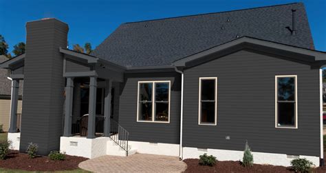 metal siding on house charcoal|charcoal siding with white trim.